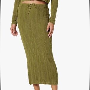 Elegant Olive Green Maxi Skirt